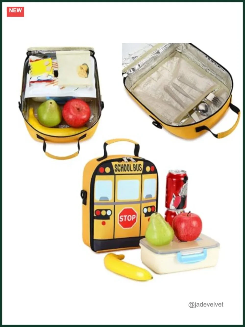 Toddler 3D Bus Backpack with Insulated Lunch Box